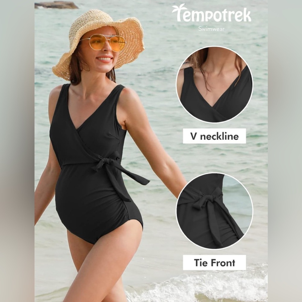 Maternity Swimsuit One Piece - Picture 3 of 4